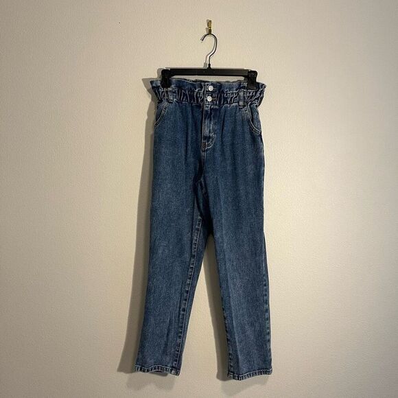 PacSun Mom Jean High Waisted Paper Bag Waist Denim Pants Size 26 - Picture 1 of 4